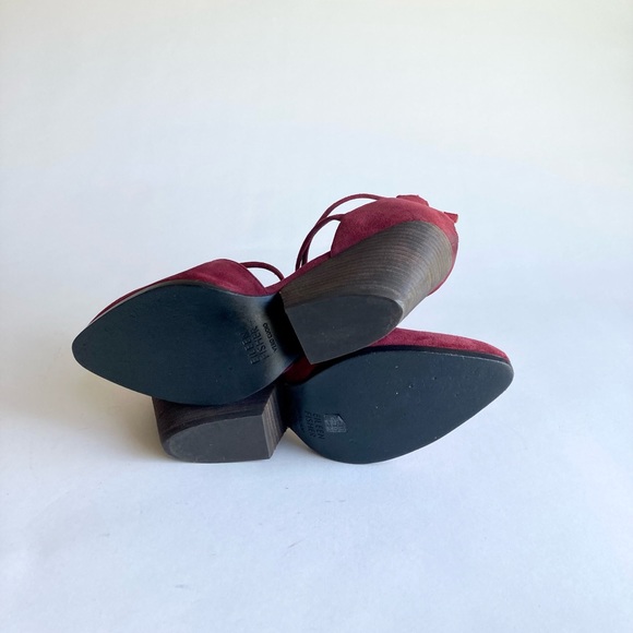 Eileen Fisher Burgundy Suede Leather Ankle Strap Almond Toe Slingbacks size 11 - Picture 13 of 16